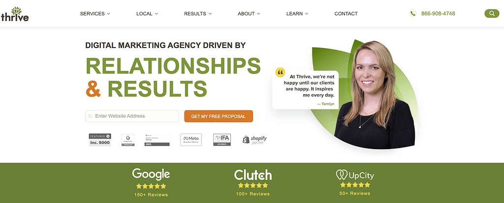thrive agency homepage