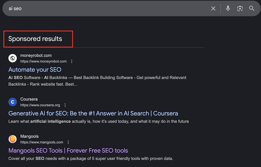 sponsored ads on google